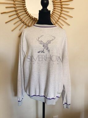 Silver horn Golf Club Men's Grey Pullover Sweatshirt